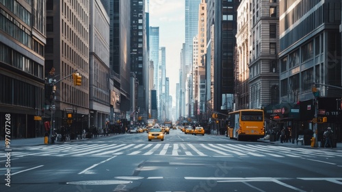 street view of modern city