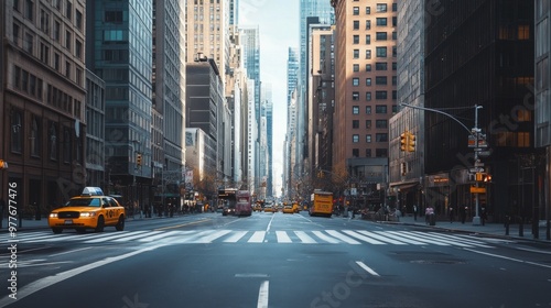 street view of modern city