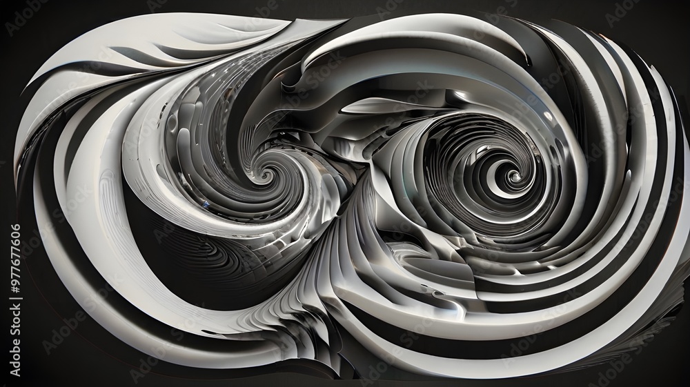 Hypnotic Abstract Black and White Spiral Swirl Pattern with Intricate Twisting Design – Monochrome Optical Illusion Art for Conceptual and Artistic Representation Hypnotic Abstract Black and White Spiral Swirl Pattern with Intricate Twisting Design – Monochrome Optical Illusion Art for Conceptual and Artistic Representation