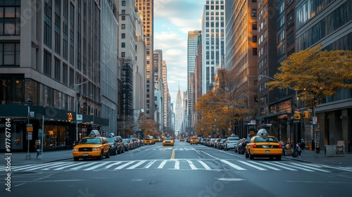 street view of modern city