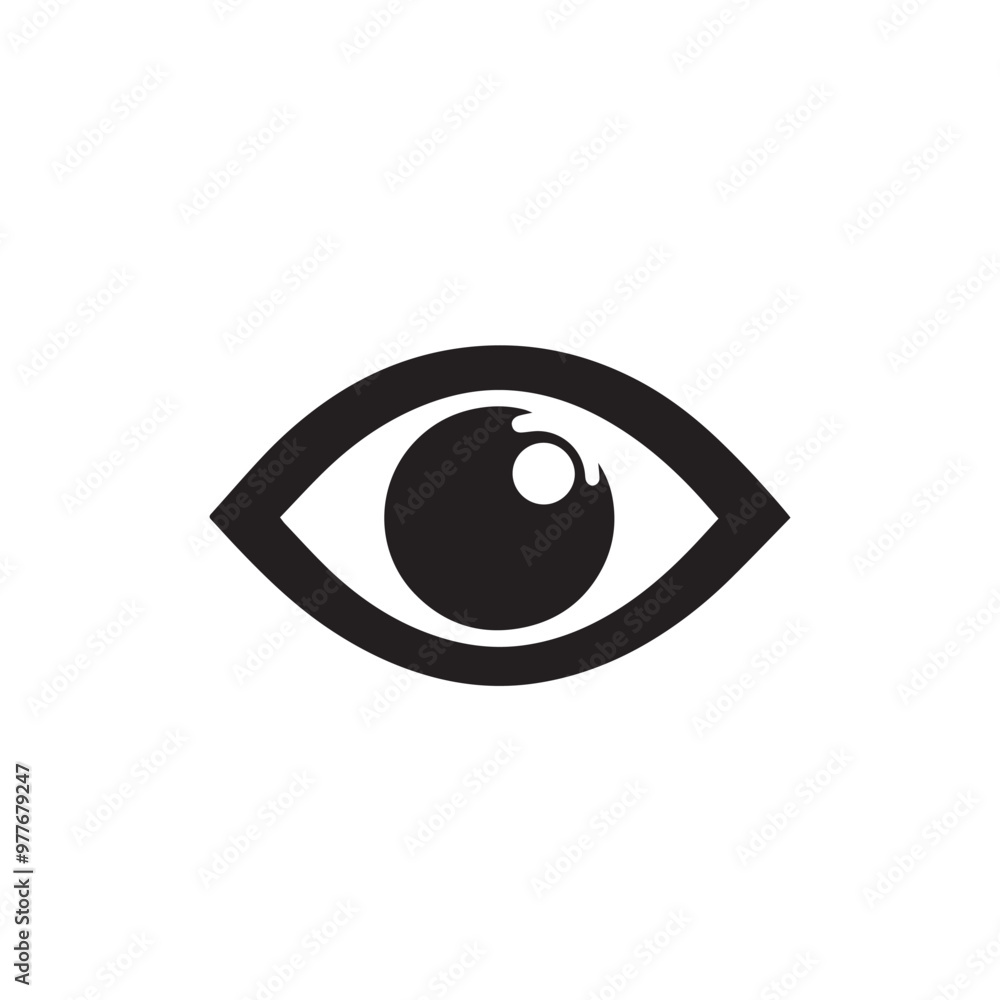 Eye logo, icon. Eye vector silhouette. Eye vector icon isolated on white background. Eye logo, icon. Eye vector silhouette. Eye vector icon isolated on white background.