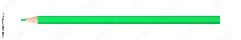 green colored pencil isolated on white background close up green colored pencil isolated on white background close up