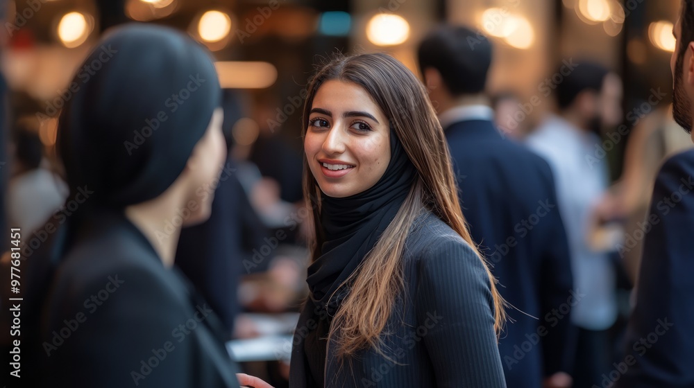 Smiling Woman with Long Brown Hair in a Business Meeting Smiling Woman with Long Brown Hair in a Business Meeting
