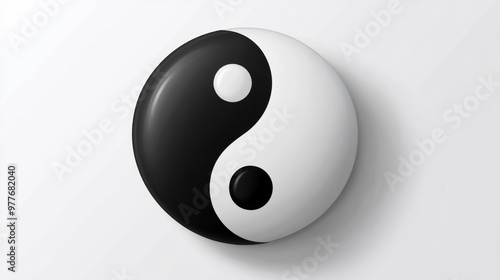 Realistic 3d yin yang symbol