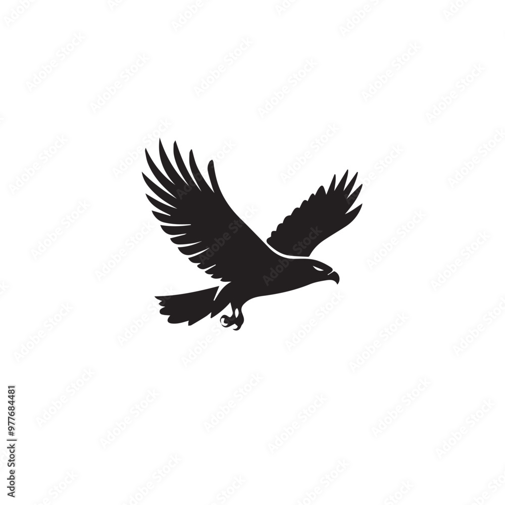 Fototapeta premium Hawk in cartoon, doodle style . Image for t-shirt, web, mobile apps and ui. Isolated 2d vector illustration in logo, icon, sketch style, Eps 10, black and white. AI Generative