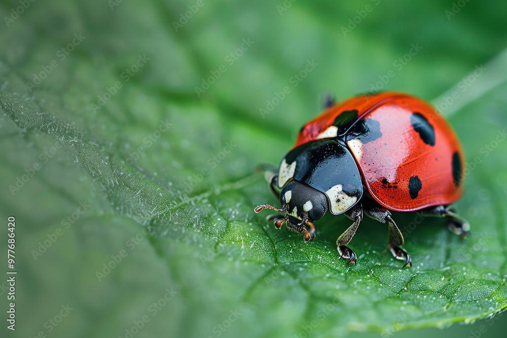 Obraz premium A ladybug is on a leaf