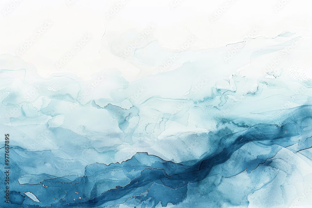 A blue ocean with white clouds A blue ocean with white clouds