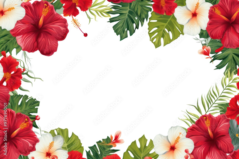 PNG Hibiscus border flower blossom plant.