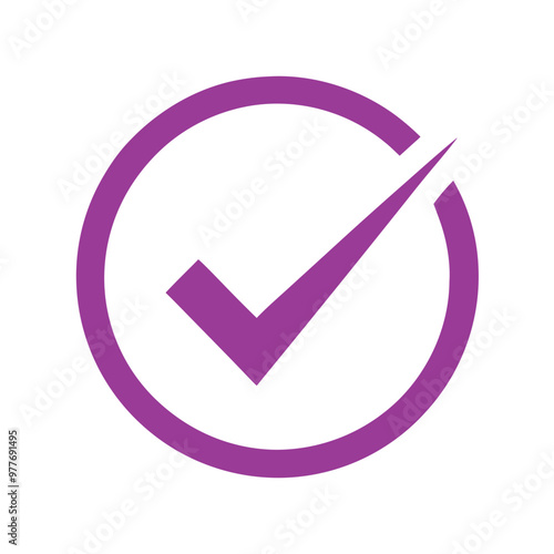 purple check mark in circle without background