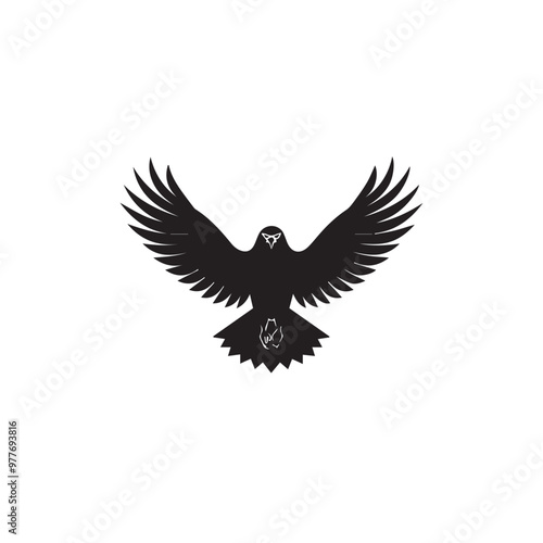 Hawk in cartoon, doodle style . Image for t-shirt, web, mobile apps and ui. Isolated 2d vector illustration in logo, icon, sketch style, Eps 10, black and white. AI Generative photo