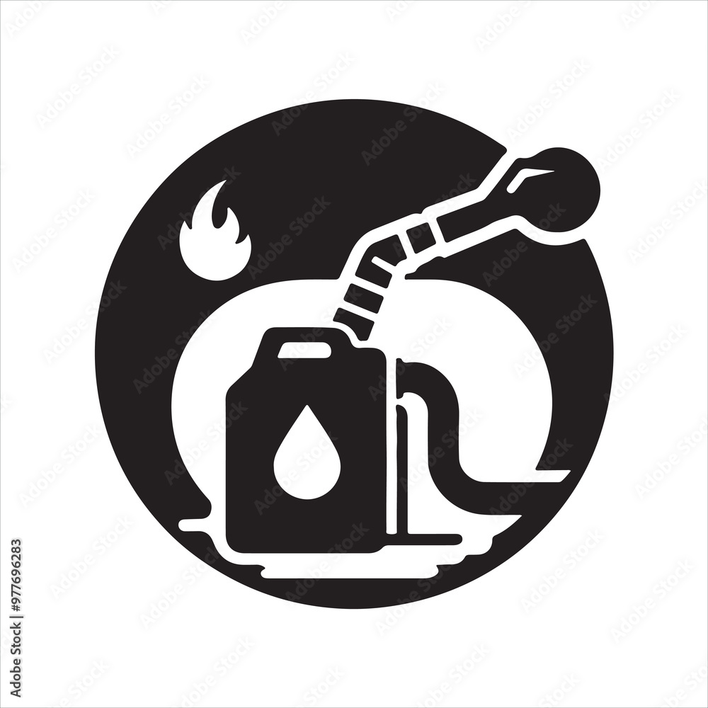 Petrol icon silhouette on white background
Petrol icon silhouette on white background
