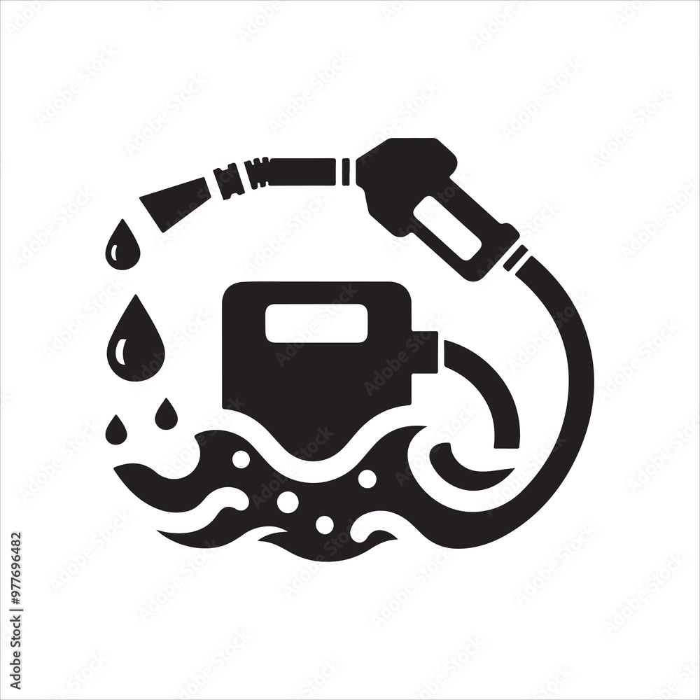 Petrol icon silhouette on white background
Petrol icon silhouette on white background