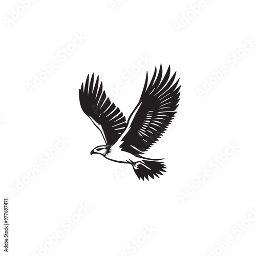 Hawk in cartoon, doodle style . Image for t-shirt, web, mobile apps and ui. Isolated 2d vector illustration in logo, icon, sketch style, Eps 10, black and white. AI Generative photo