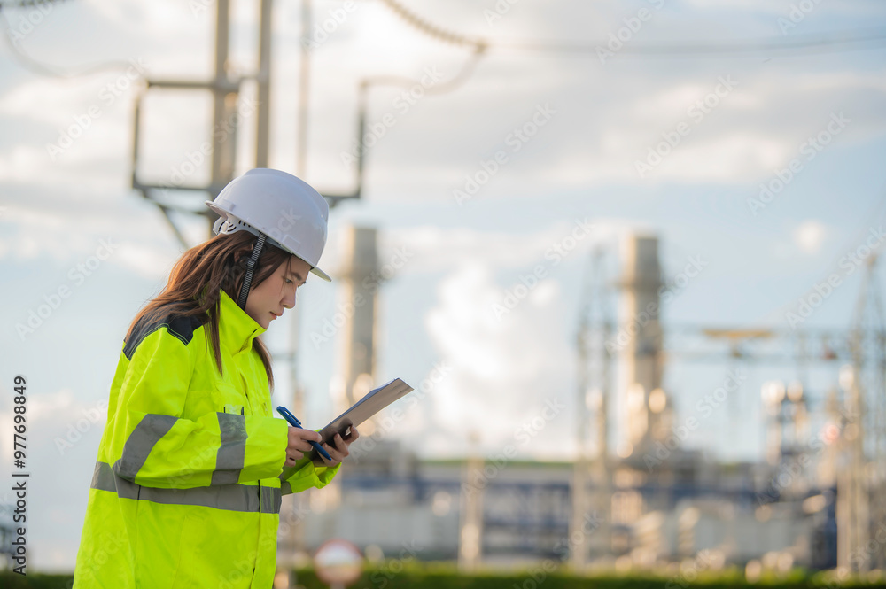Asian man petrochemical engineer working at oil and gas refinery plant industry factory,The people worker man engineer work control at power plant energy industry manufacturing Asian man petrochemical engineer working at oil and gas refinery plant industry factory,The people worker man engineer work control at power plant energy industry manufacturing