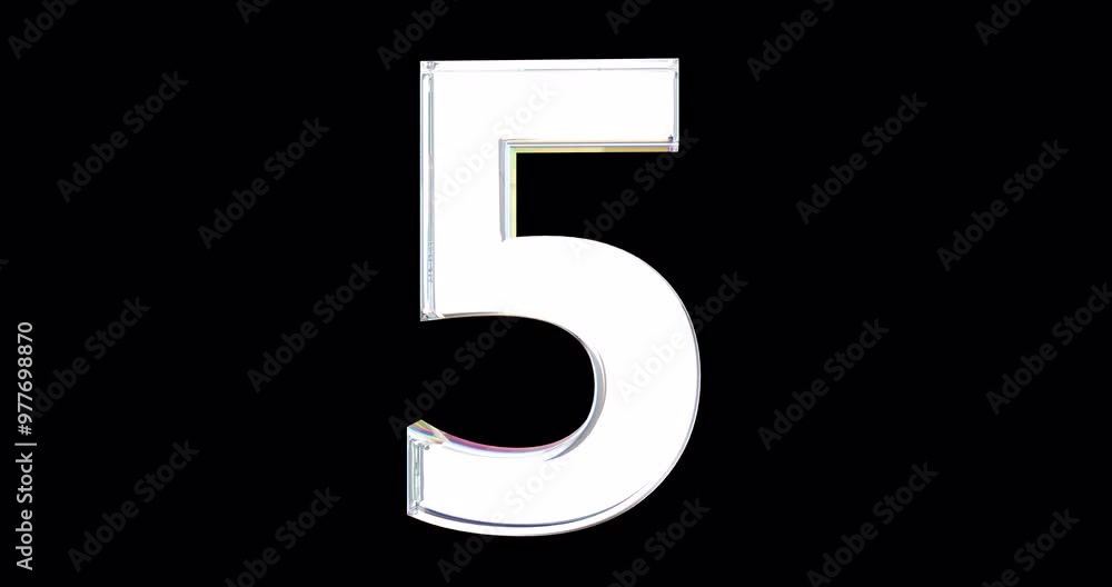 3D Glass Numbers Loop On Alpha Channel 3D Glass Numbers Loop On Alpha Channel