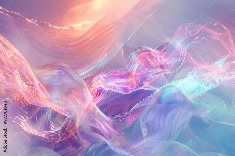 A colorful, abstract painting of a wave with a pink and blue hue A colorful, abstract painting of a wave with a pink and blue hue