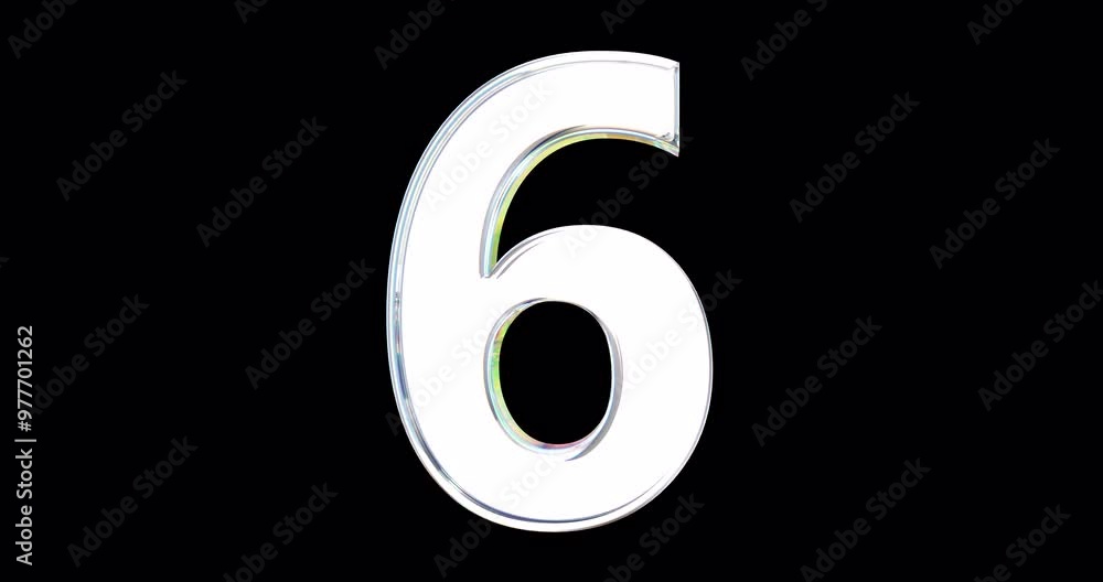 3D Glass Numbers Loop On Alpha Channel 3D Glass Numbers Loop On Alpha Channel