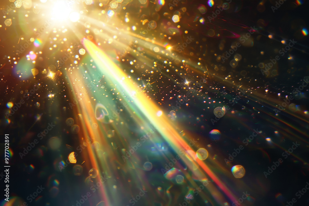 Naklejka premium A bright light shines through a dark room