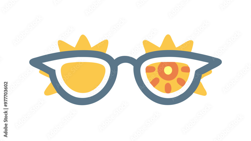 Fototapeta premium goggles and sun vector without background