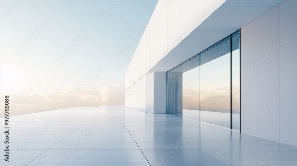 Fototapeta premium Modern minimalist architecture desktop wallpaper