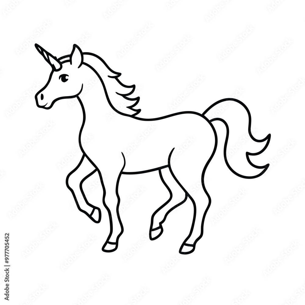 a unicorn, silhouette vector art illustration clipart, isolated white background a unicorn, silhouette vector art illustration clipart, isolated white background