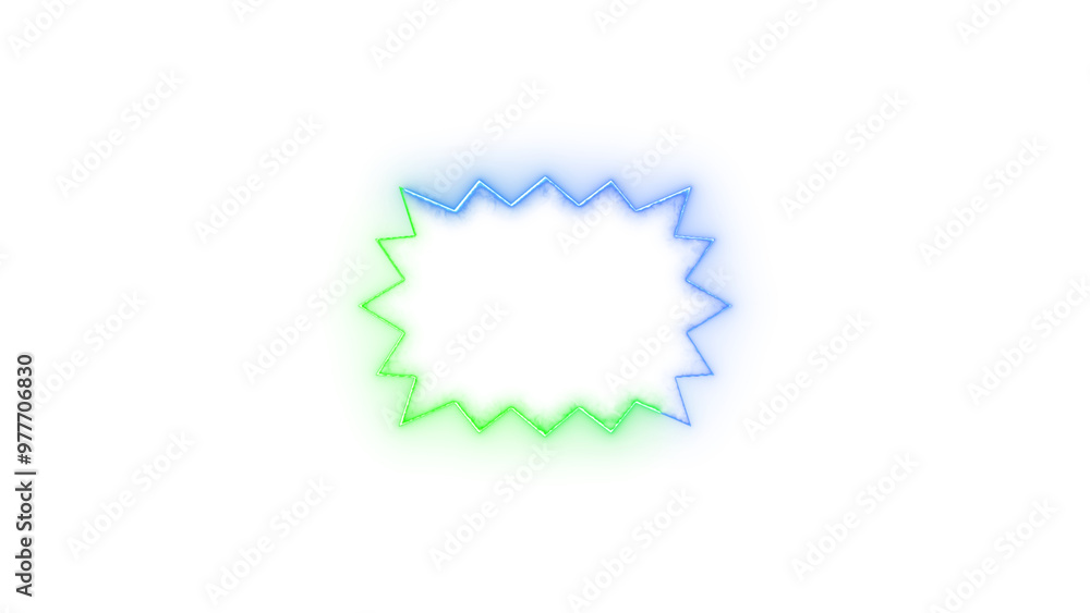 Thought bubble icon neon glow on transparent background blue green color Thought bubble icon neon glow on transparent background blue green color