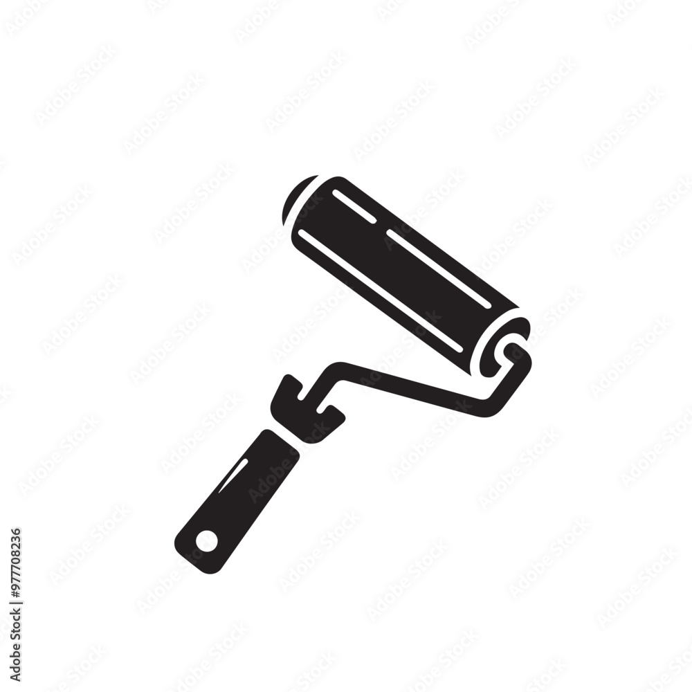 Paint Roller silhouette. Paint Roller vector design isolated on white background. Paint Roller silhouette. Paint Roller vector design isolated on white background.