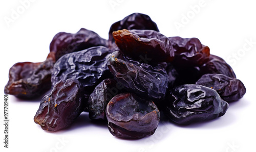 Dry fruit prunes isolated on a white background. Fruit of dried plums