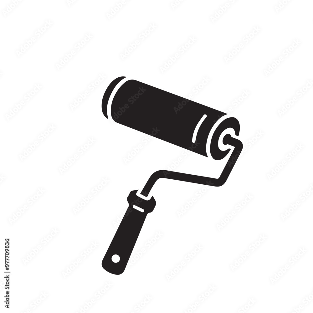 Paint Roller silhouette. Paint Roller vector design isolated on white background. Paint Roller silhouette. Paint Roller vector design isolated on white background.