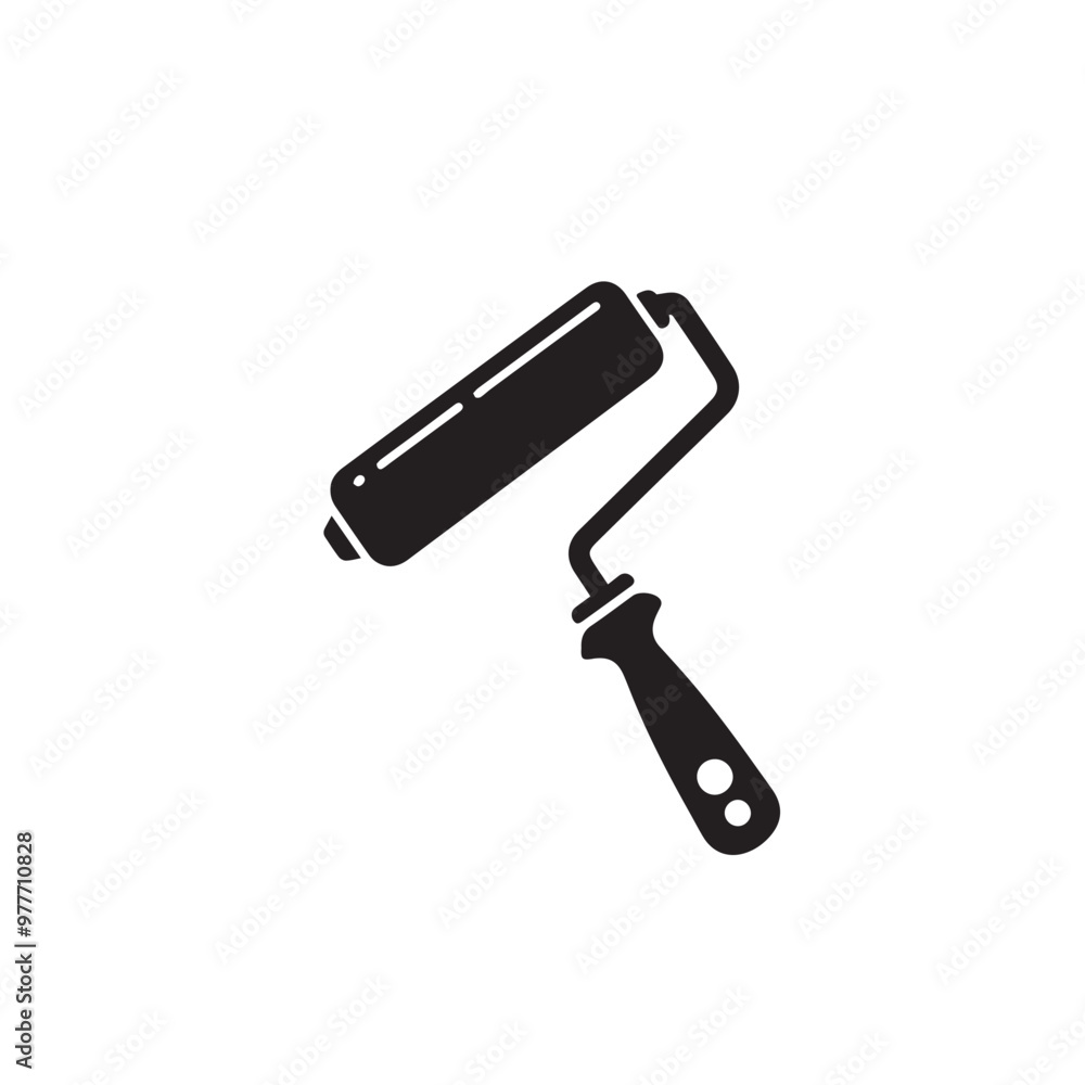Paint Roller silhouette. Paint Roller vector design isolated on white background. Paint Roller silhouette. Paint Roller vector design isolated on white background.