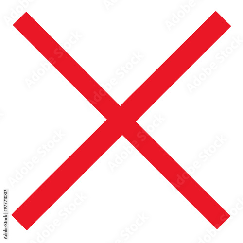 red cross mark vector without background