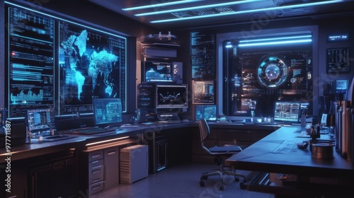 Futuristic Hacker Workstation.