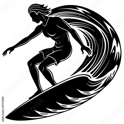 silhouette of a surfer.Surfers surfing and carrying their boards.Surfing Silhouette, vector set of surfer silhouette, surf vector pack.Awesome male surfers surfin.High Quality Surfer Silhouettes.