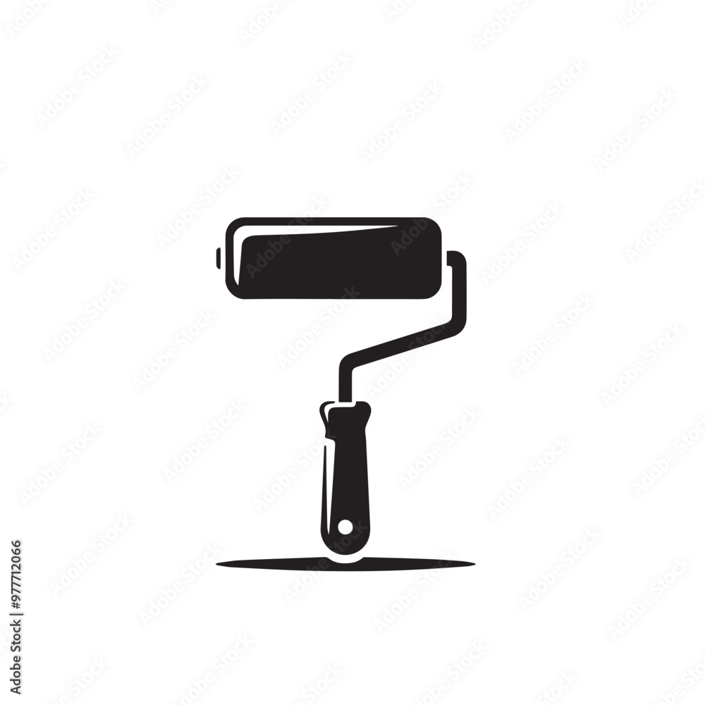 Paint Roller silhouette. Paint Roller vector design isolated on white background. Paint Roller silhouette. Paint Roller vector design isolated on white background.