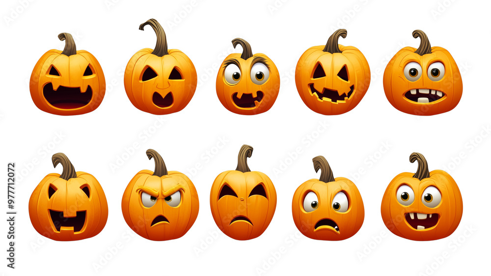 set of Halloween pumpkins, cute Halloween carved pumpkin clipart sheet with different expressions , removed background set of Halloween pumpkins, cute Halloween carved pumpkin clipart sheet with different expressions , removed background
