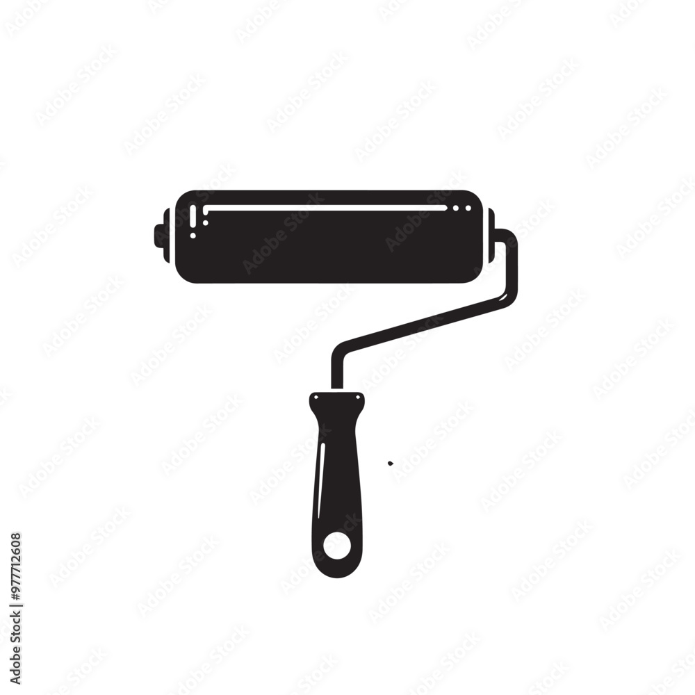 Paint Roller silhouette. Paint Roller vector design isolated on white background. Paint Roller silhouette. Paint Roller vector design isolated on white background.