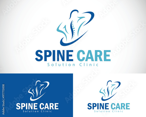 Spine logo creative health care medical therapy massage clinic design