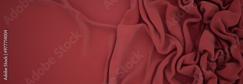 Elegant drapery of delicate burgundy fabric. 