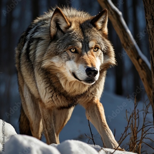 Beautiful Realistic Close Up Wolf Head