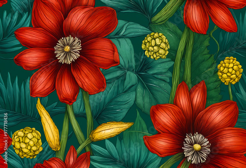 Wallpaper Mural flowers background Torontodigital.ca