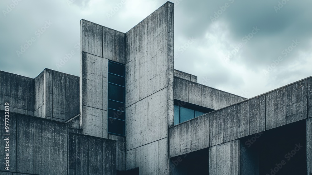 Modern Concrete Architecture Building Facade. Modern Concrete Architecture Building Facade.
