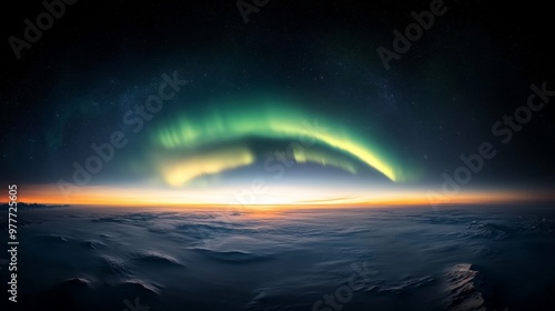 Southern aurora, Antarctic night, vibrant polar atmosphere.