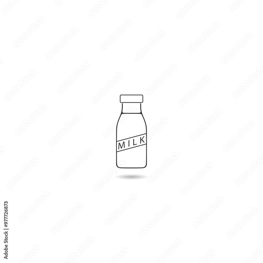 Milk flat icon with shadow Milk flat icon with shadow