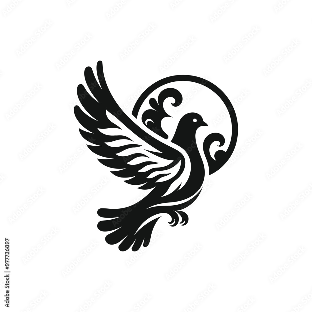 Obraz premium a simple dove silhouette vector style