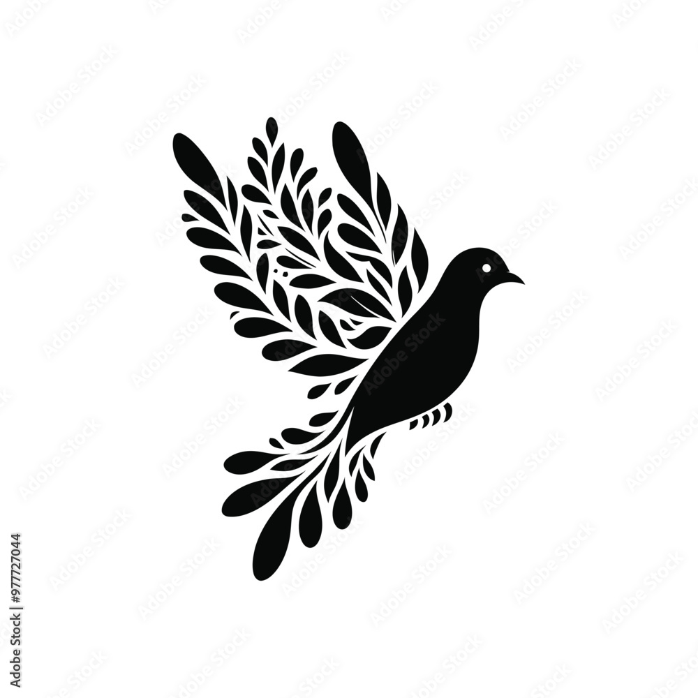 Obraz premium a simple dove silhouette vector style
