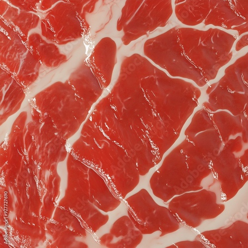 high definition red meat texture with white veins realistic details in natural lighting photo