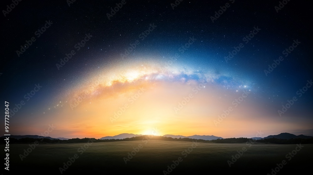 Fototapeta premium Southern Hemisphere, celestial lights, aurora and radiance.