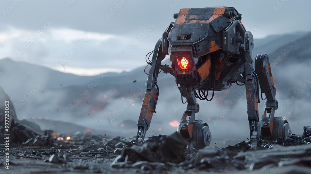 Rescue Robot: A rugged robot navigating through disaster debris, searching for survivors and providing assistance.
Rescue Robot: A rugged robot navigating through disaster debris, searching for survivors and providing assistance.