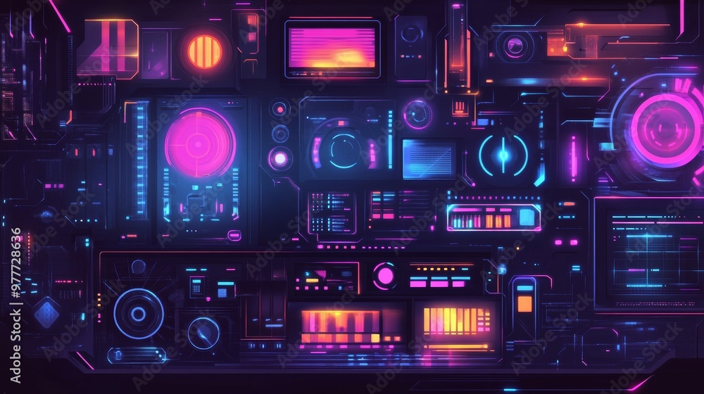 Obraz premium Futuristic Control Panel Interface.