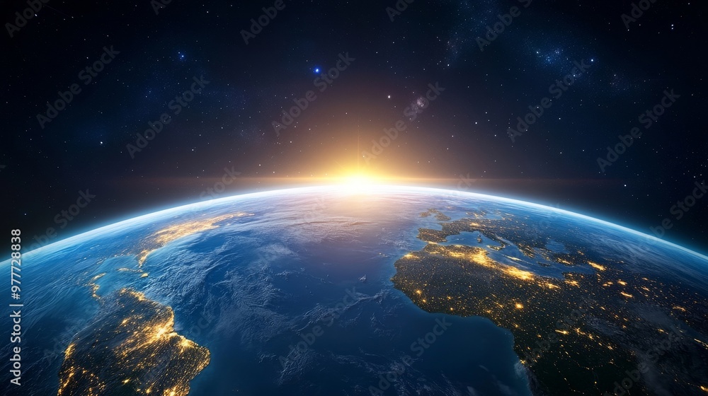 Fototapeta premium Southern Hemisphere, shimmering aurora, silent night.